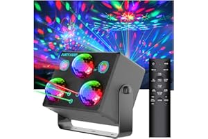 SPOOBOOLA Disco Ball,Party DJ Disco Light Strobe Stage Dance Light Glow Party Sound Activated with Remote Control Rave Ocean Star Projector for Club KTV Christmas Halloween Dancing Parties Holiday Décor