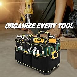 17 Inch Open Top Tool Bag with Hard Bottom, Tool