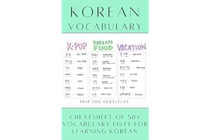 Korean Vocabulary : Cheatsheet of 50+ Vocabulary lists for learning korean