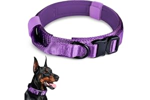 Upgrade Tactical Dog Collar with Handle, Adjustable Military Nylon Collar, Comfortable & Durable, Heavy Duty Dog Collars with