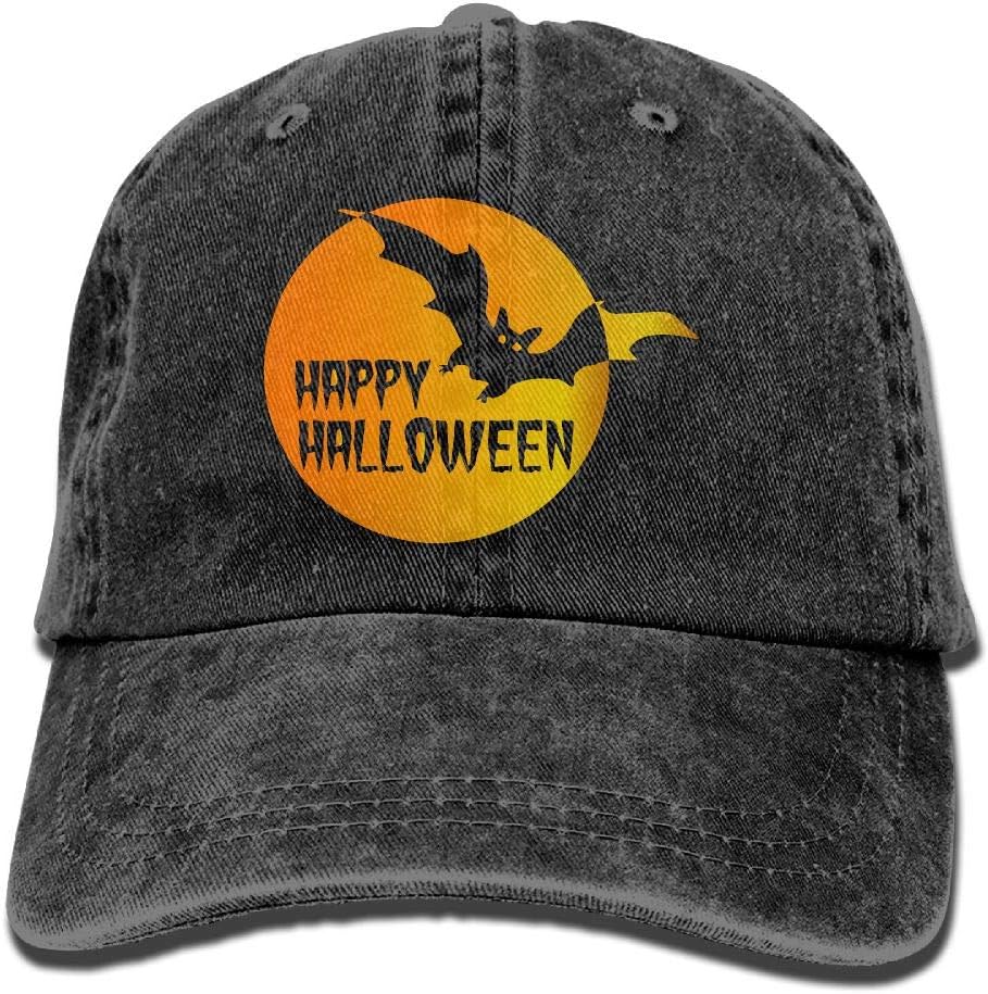 WYFQ501 Halloween Bats Men's Women's Adjustable Jeans Baseball Hat | Yarn-Dyed Denim Trucker Hat