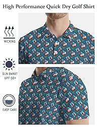 Xdceu Golf Polos for Men - Funny Golf Shirts Print