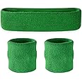 Suddora Sweatbands for Kids, Moisture Wicking 2 Wristbands and 1 Headband Set, Soft and Skin-Friendly Fabric, Moisture-Wicking Athletic Sweat Bands for Basketball, Baseball, Soccer