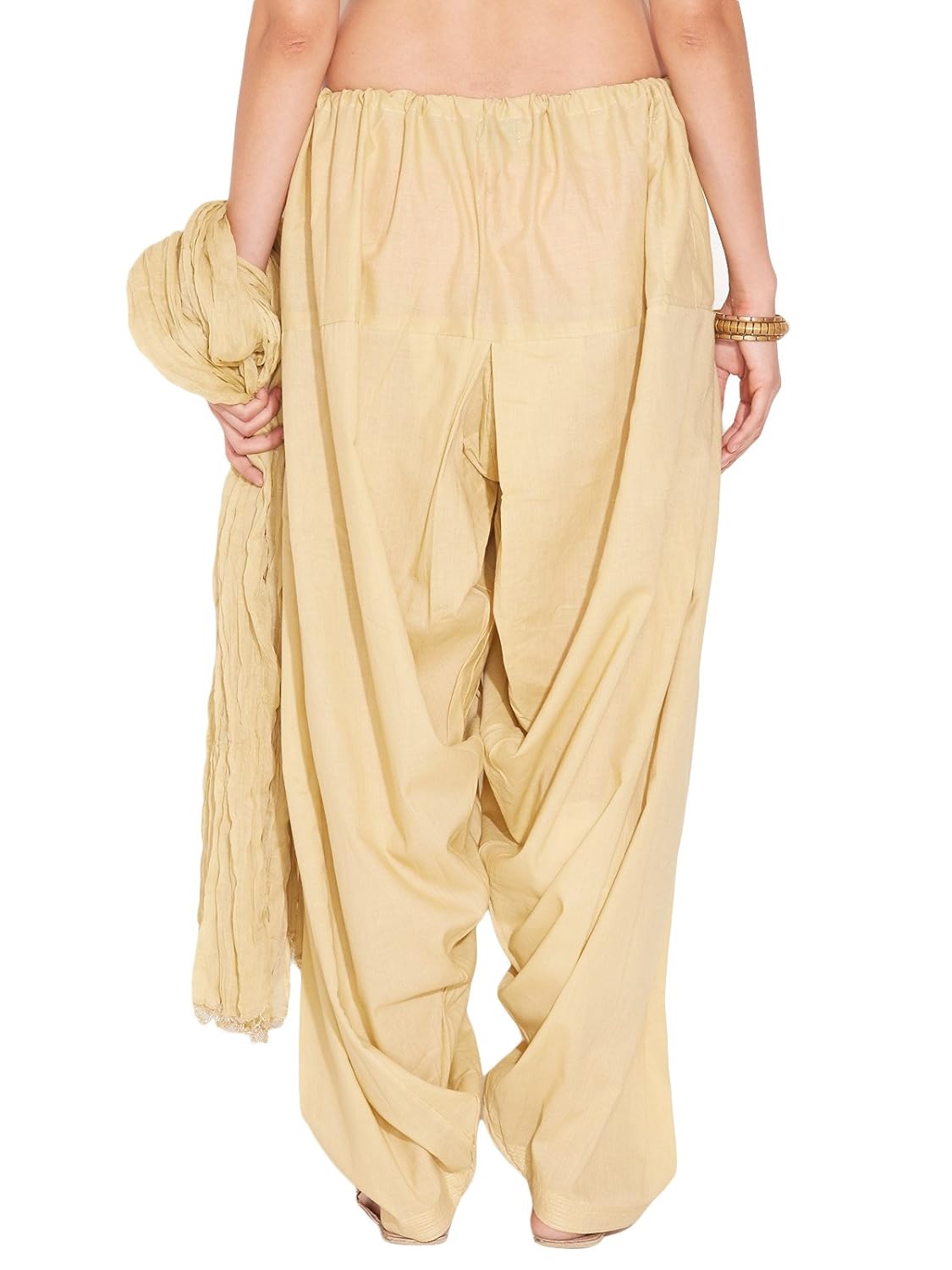 stylenmart ladies beige cotton regular fit with dupatta dupatta patiala set