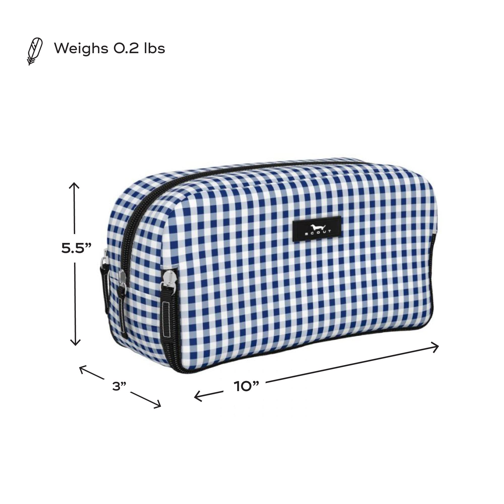 SCOUT 3-Way Toiletry Bag - Travel Makeup Pouch for Women with Three Zipper Compartments - Stands Upright, Wipes Clean
