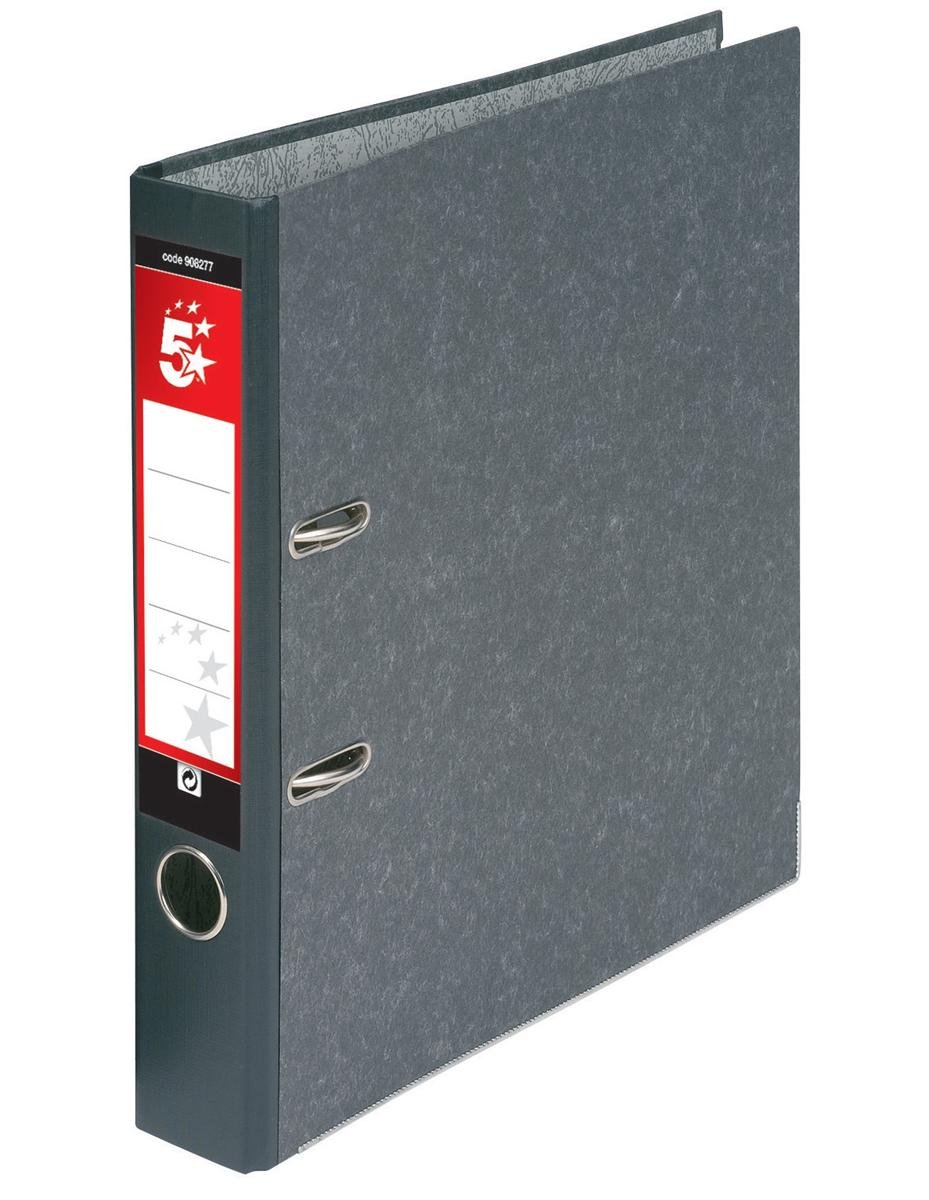 5 Star Mini Lever Arch File 50mm Spine A4 Cloudy Grey [Pack of 10]