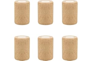RUBY.Q 6pcs 2in Self Adhesive Bandage Wraps, Vet Wraps, 12 Colors to Choose, 5 Yard Self Adherent Wraps for Sports, Wrist, Ankle and Swelling