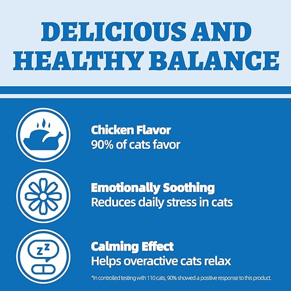 WELLIX 13.5OZ CALMING CAT TREATS FOR INDOOR CATS – CHICKEN FLAVOR KITTEN TRAINING SNACKS FOR BEHAVIORAL & PROMOTES RELAXATION WITH CHAMOMILE POWDER & MELATONIN
