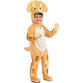 Fun Costumes Toddler Deluxe Triceratops Costume for Kids with Jumpsuit, Headpiece, Dino Feet, and Arms, Dinosaur Outfit