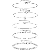 Dochais Gold Bracelets for Women Trendy 14k Gold-Plated Stackable Dainty Bracelet Adjustable Charm Paperclip Cuban Link Chain Tarnish Free Accessories Gifts