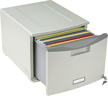 Amazon Com Storex File Drawer With Lock 18 Inches Light Grey 61251b01c Furniture Decor
