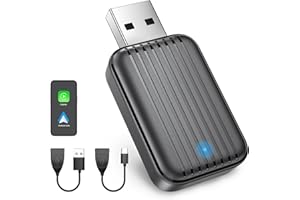 SUNITEC Wireless CarPlay Adapter for Apple Android Auto: 2-in-1 Car Play Adapter Convert Wired to Wireless 2025 Upgraded - Stable & No Latency Mini USB Carplay Dongle for iPhone iOS 10+ /Android 11+