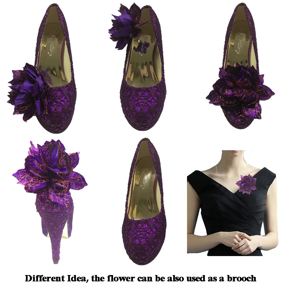 getmorebeauty Women's Vintage Lace Flowers Party Dress High Heel - Image 7