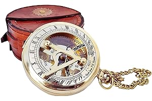 A S HANDICRAFTS Antique Brass & Copper Sundial Compass – A Unique Gift of Elegance with Sundial Clock, Ship Replica Watch, and Presentation Box