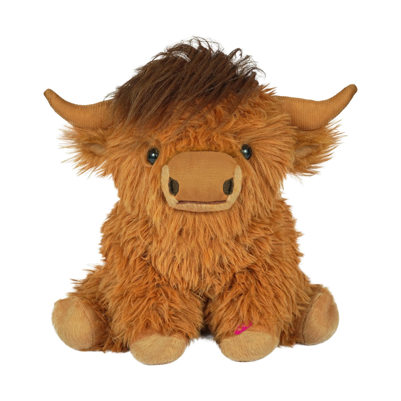 Photo 1 of Tonpect Highland Cow Stuffed Animal with Mooing Sound, 9 inch Brown Colored, Farm Cow Toy for Boys Girls Gift Decoration