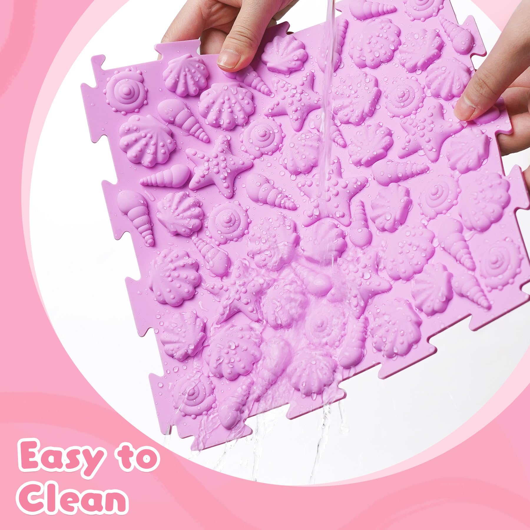 8 Pcs Sensory Mats, Sensory Tiles Puzzle Floor Mat for Kids Sensory Room Items，Different Patterns and Colors - Silicone Massage Orthopedic Mat for Children with Autism