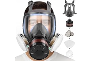WJJIYR Full Face Respirator Mask, Gas Masks Survival Nuclear and Chemical, Gas Respirator with Activated Carbon Filters