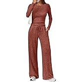 LILLUSORY Womens 2 Piece Matching Lounge Sets 2025 Fall Fashion Knit Sweater Airport Travel Vacation Outfits Gym Sweatsuits