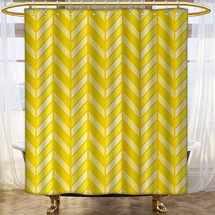 Amazon Com Anhounine Yellow Chevron Shower Curtains Mildew