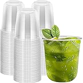 LIANGYUNZE 120 Pcs Disposable Stemless Clear Plastic Cups 12OZ NATURAL Arc Plant Based wine glasses For Parties Weddings Birthdays Cocktail BPA Free Recyclable Clear Cold Cups