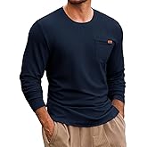 Yousify Mens Long Sleeve T Shirts Workout Athletic Crew Neck Pullover Shirt Casual Stretchy Loose Fit Shirts