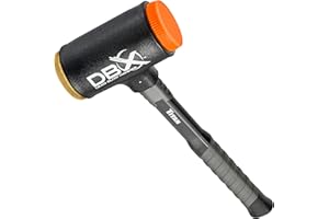 Titan DBX 63647 45oz Dead Blow Hammer with Interchangeable Polyurethane & Brass Striking Faces, Rebound Resistant, 15" Shock Absorbing Fiberglass Handle with Textured Grip