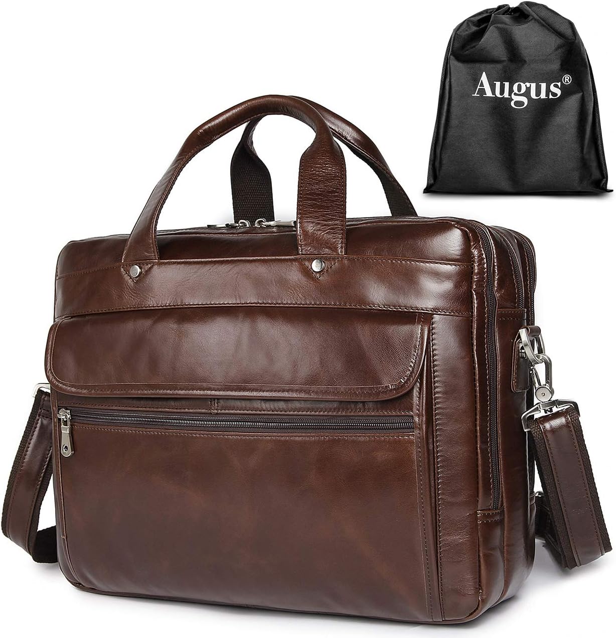 Augus leather briefcase Clearance