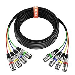 EBXYA 20 Ft 4 Channel Snake - Premium XLR Male to