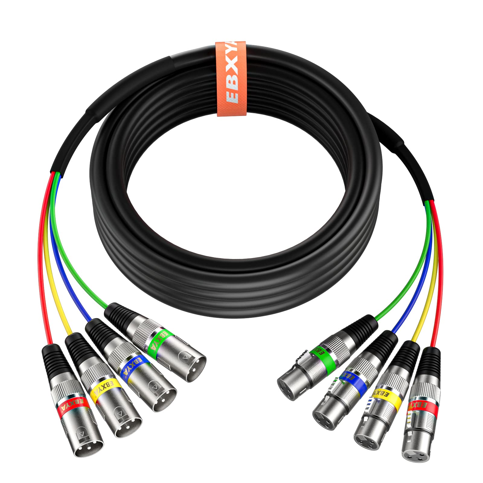 EBXYA 20 Ft 4 Channel Snake - Premium XLR Male to