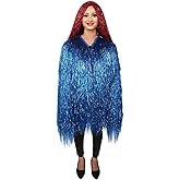 BC GOODS BY Unisex Thin Metallic Tinsel Foil Jacket - Extra Dense Shiny Glitter Costumes | Loose Fit Festival Fun Rave Dress