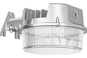 CINOTON LED Barn Light, Dusk to Dawn Outdoor Lighting, 70W 8400LM 5000K Daylight, Exterior Security Flood Light with Photocell, UL Listed, IP65 Waterproof Outside Area Fixture for Yard, Silver 1 Pack