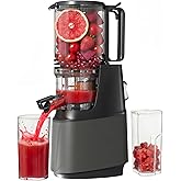 Cold Press Juicer, Juicer Machines with 5.3" Wide Feed Chute, Slow Masticating Juicer for High Yield with Whole Fruits and Vegetables(Gray)