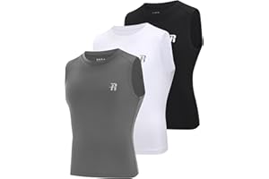 Runhit Boys Sleeveless Compression Shirt Kids Athletic Tank Tops Youth Quick Dry Undershirt for Football Basketball