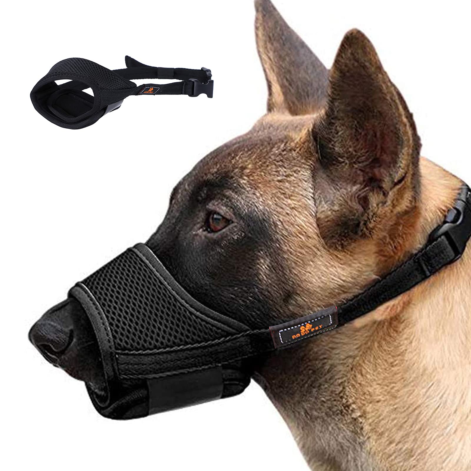 PETCUTE Dog Muzzle,Dog Muzzles to Prevent Biting, Barking and Chewing, Muzzle for Small Dogs with Adjustable Loop, Nylon Soft Pad, Muzzle for Large Dogs with Breathable Mesh