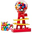 Tower Gumball Machine for Kids - 10" Gum Machine and Toy Bank - Candy Machine Dispenser Includes 25 Dubble Bubble Gum Balls - Great Candy Dispenser Machine Gift Toys for Girls and Boys - Playo (Red)