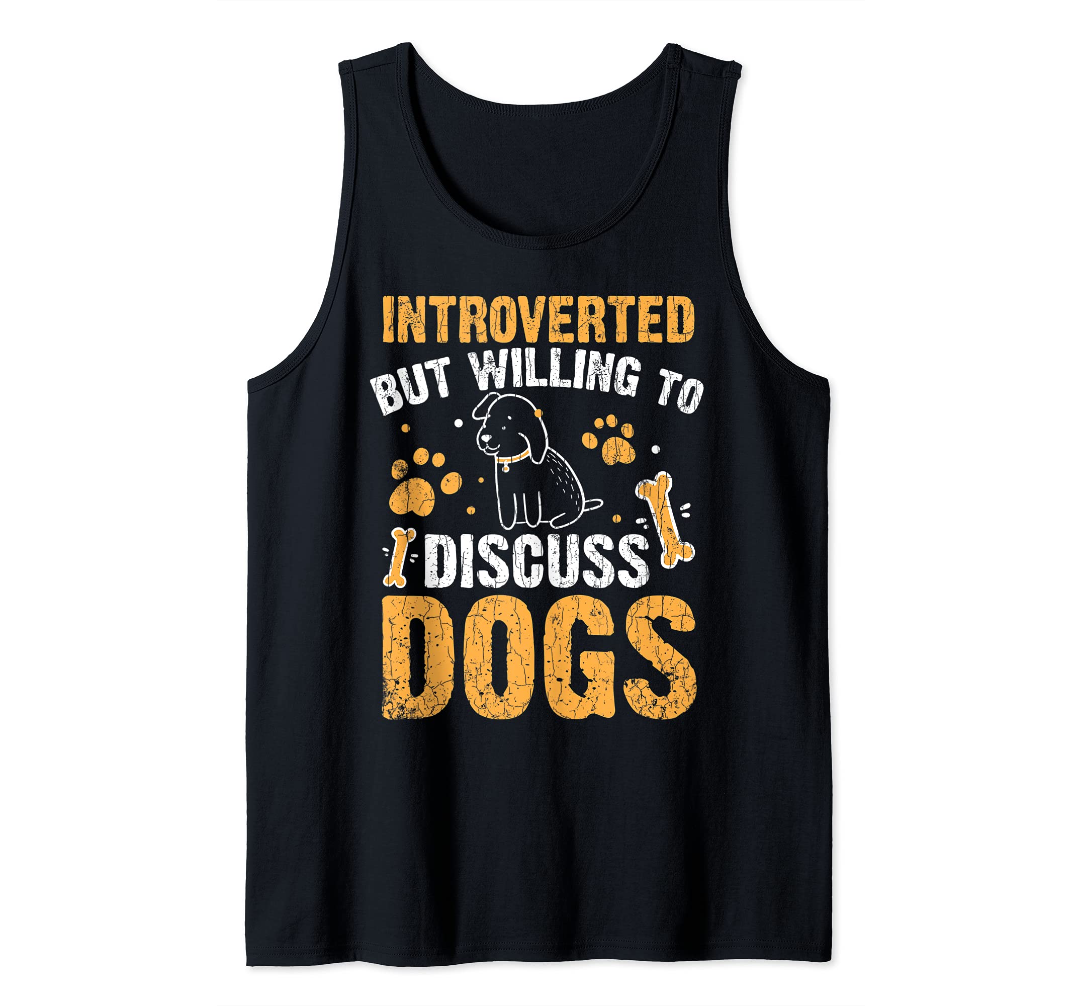 Introverted But Willing To Discuss Dogs Funny Graphic Tank Top