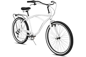 esheno 26 Inch Adult Beach Cruiser Bike, Beach Cruiser Bike for Men with 7 Speeds Drivetrain, Adult Hybird Bicycles for Men, Good Stability,Riding Cruiser Bicycle for Rider 5’-7’ (7 Speed/Black)