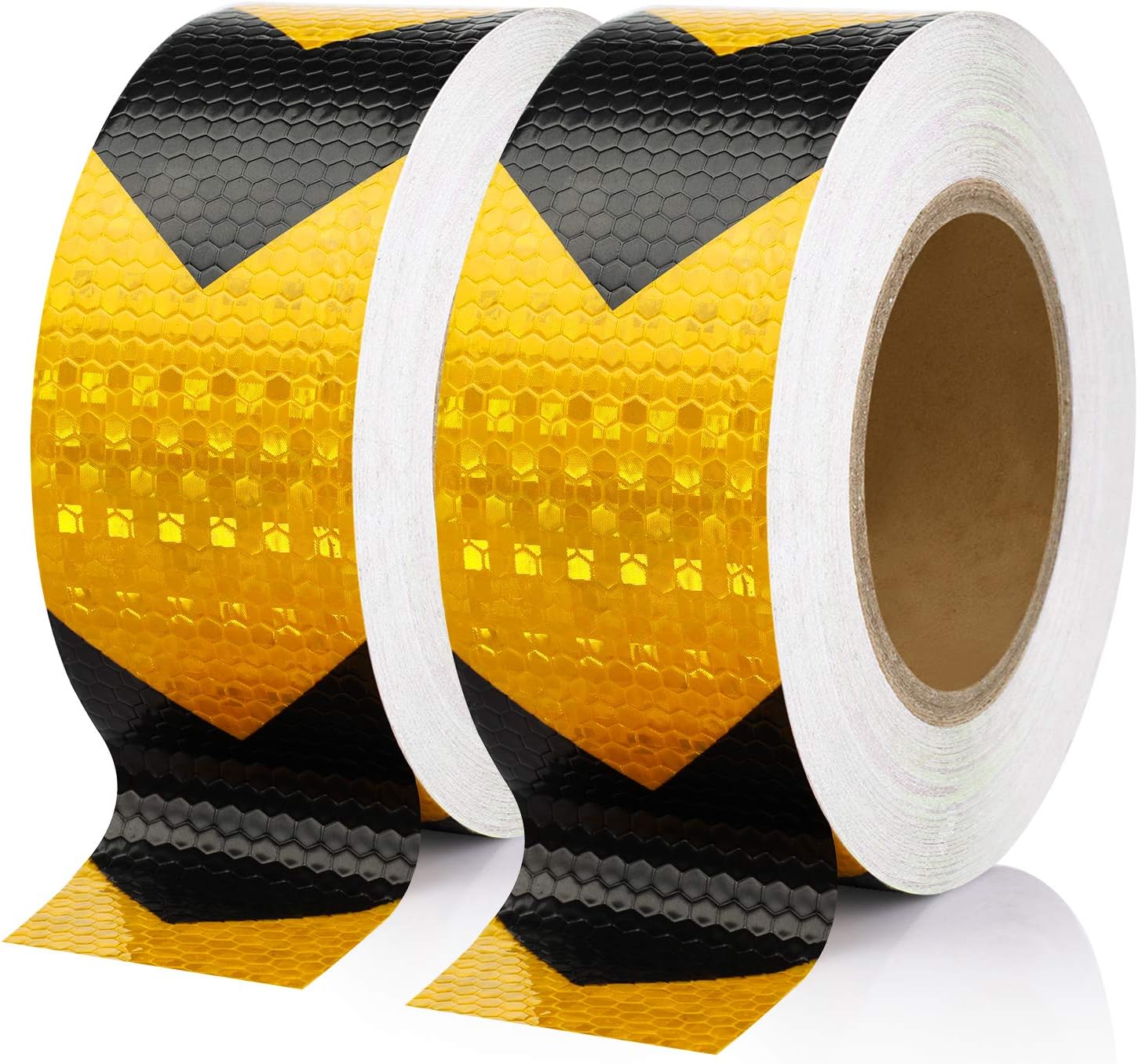 Seven Sparta 2 Inch x 100 Feet Reflective Safety Tape Black & Yellow Arrow Caution Reflector Outdoor Conspicuity Tape for Vehicles, Trailers, Boats, Signs: Automotive