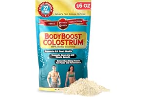 BodyBoost Whole Colostrum, 100% Bovine Colostrum Powder, Immune Booster with Immunoglobulin & Lactoferrin, Grass Fed Colostrum for Gut Health, 16 oz