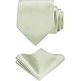 Forony Solid Ties for Men with Pocket Square Sets Mens Necktie Ties Formal Tuxedo Wedding
