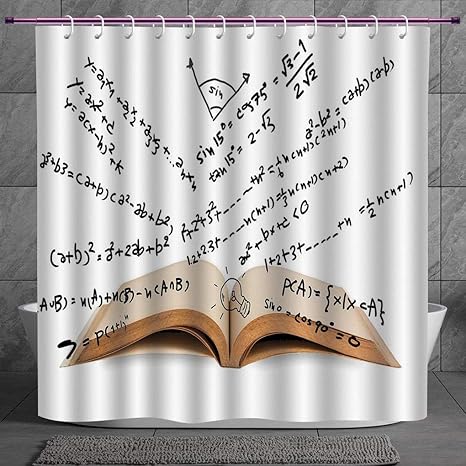 Polyester Shower Curtain 2 0 Mathematics Classroom Decor Open