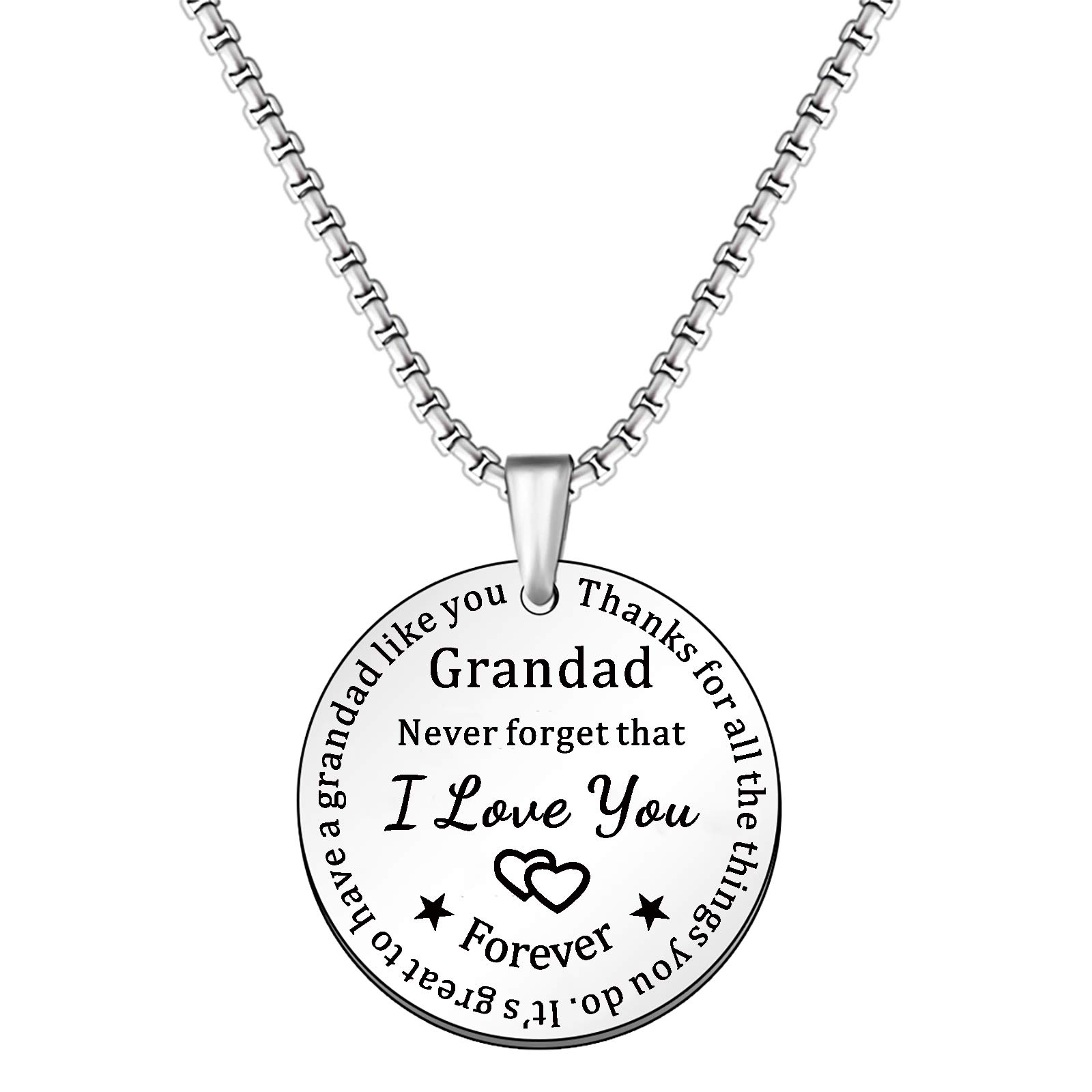 SMARGO Father's Day Gifts For Grandad Necklace Gifts From Grandchildren Granddaughter Grandson