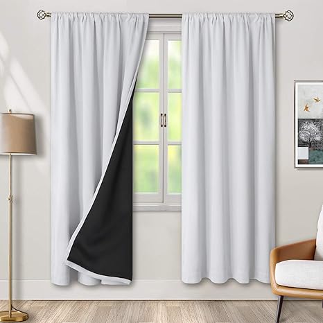 bgment cortinas 100 blackout con aislamiento termico para habitacion con forro negro doble capa oscurecimiento de toda la habitacion reduccion