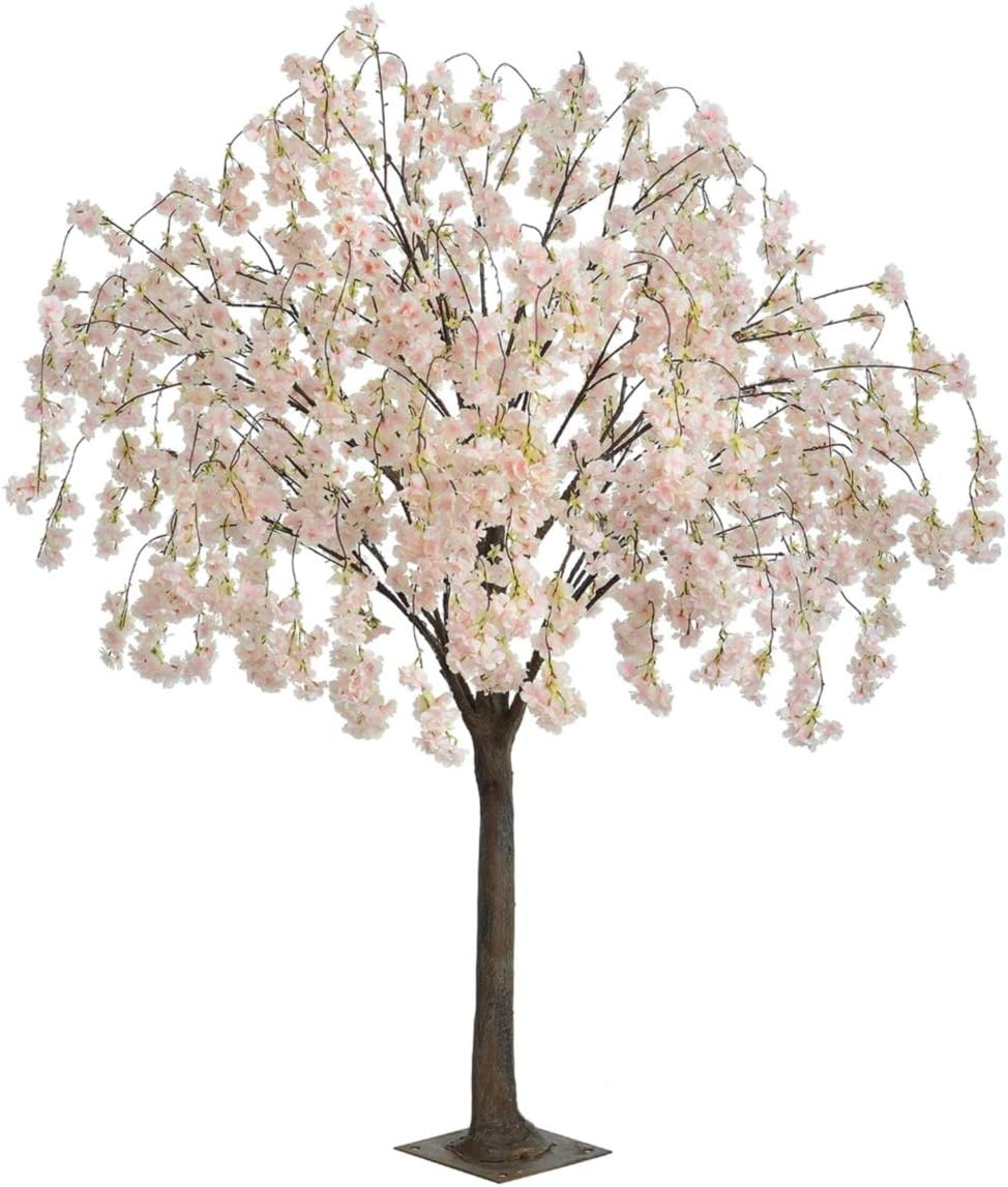 Red Hot Plants Artificial Trailing Cherry Blossom Tree in Cream or Pale Pink (Pink)