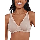 zossav Sexy Bras for Women Mesh Sheer Bralette Lace Trim See Through Unpadded Bra Underwire