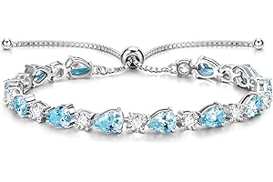 FANCIME Shine of Tears Birthstone Tennis bolo Bracelets Sterling Silver Tennis Bracelets Charm Fine Jewelry Birthday Gifts for Women Mom