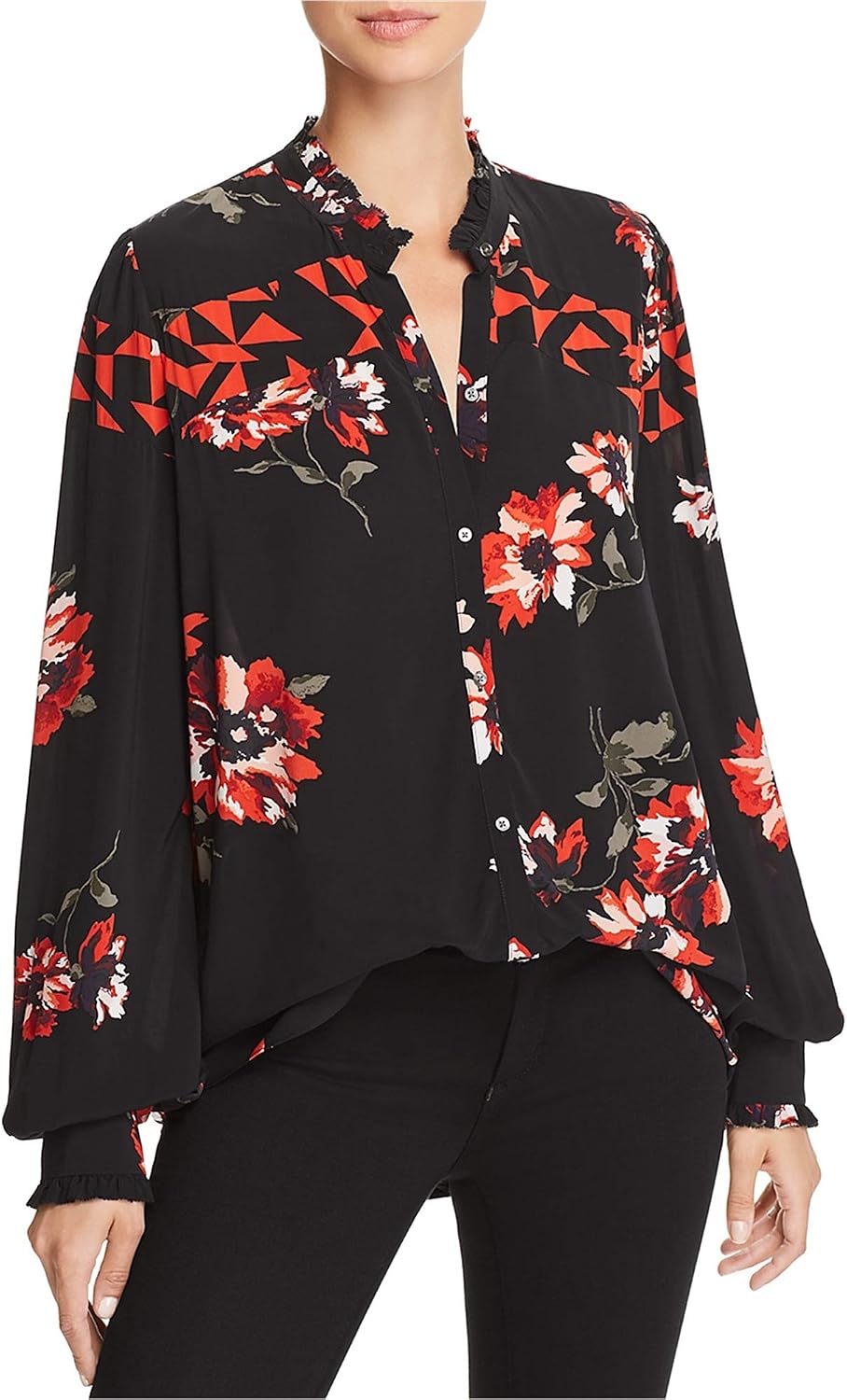floral button up shirts womens