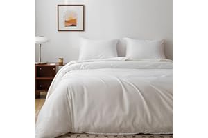 HeimenAogo Egyptian Cotton Duvet Cover Queen Size Sateen Weave, Silky Soft and Breathable Bedding Set with Zipper Closure, Long Staple Cotton Bed Linen Pure White 3Pcs (90"×90")