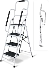 Aidapt 4 Step Ladder with Dual Handrails Folding Space Saver Non-Slip view 1