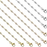 KYUNHOO 30 Pack Necklace Chains for Jewelry Making 16 Inch Three Colors Stainless Steel Jewelry Chain for Handcraft DIY Supply Findings